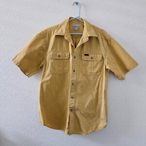 Men's Vintage Carhartt Button Down Shirt Short Sleeves‎ Utility Top Size Medium